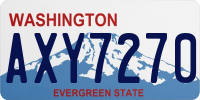 WA license plate AXY7270