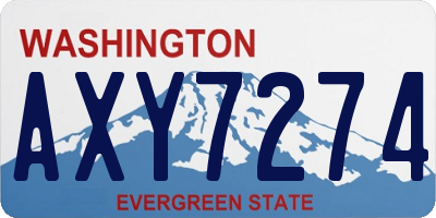WA license plate AXY7274
