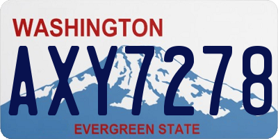 WA license plate AXY7278