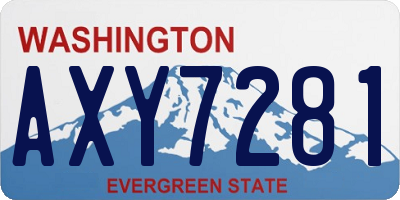 WA license plate AXY7281