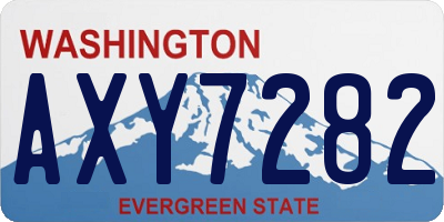 WA license plate AXY7282