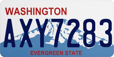 WA license plate AXY7283