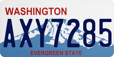 WA license plate AXY7285