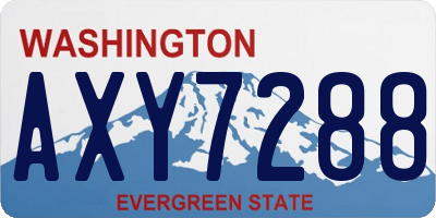 WA license plate AXY7288