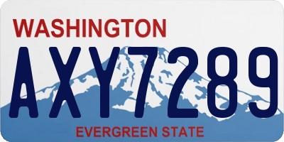 WA license plate AXY7289
