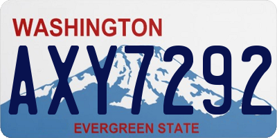 WA license plate AXY7292