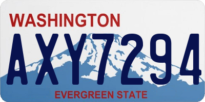 WA license plate AXY7294