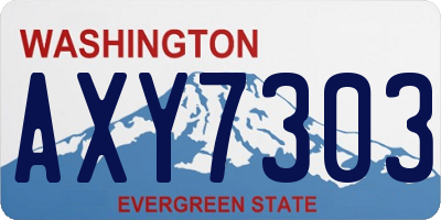WA license plate AXY7303