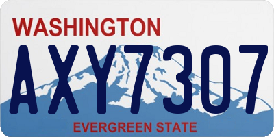 WA license plate AXY7307