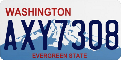 WA license plate AXY7308