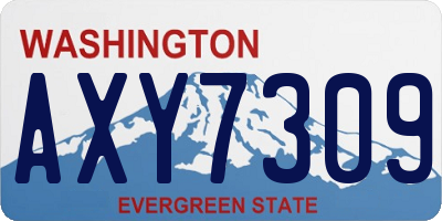 WA license plate AXY7309