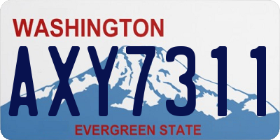 WA license plate AXY7311