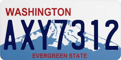 WA license plate AXY7312