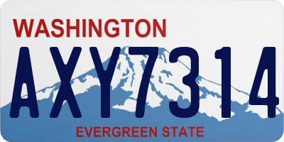 WA license plate AXY7314