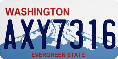 WA license plate AXY7316