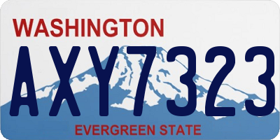 WA license plate AXY7323