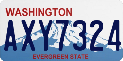 WA license plate AXY7324