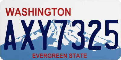 WA license plate AXY7325
