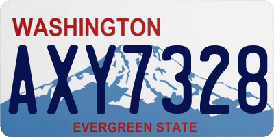 WA license plate AXY7328
