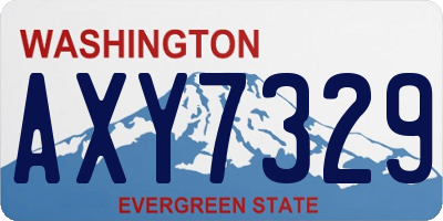 WA license plate AXY7329