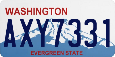WA license plate AXY7331