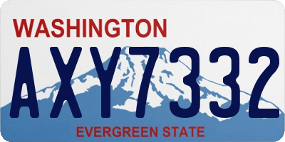 WA license plate AXY7332