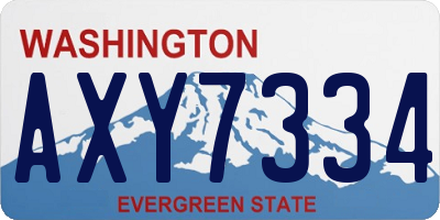 WA license plate AXY7334