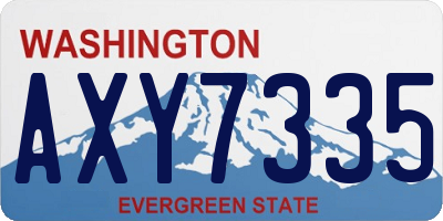 WA license plate AXY7335