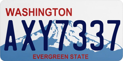 WA license plate AXY7337