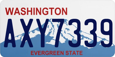 WA license plate AXY7339