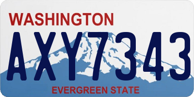 WA license plate AXY7343