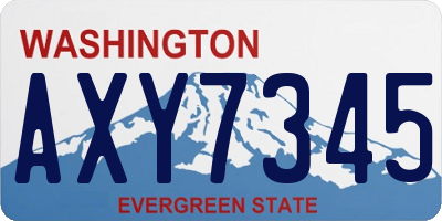 WA license plate AXY7345