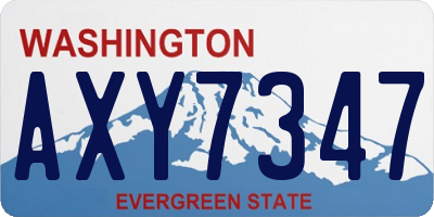 WA license plate AXY7347