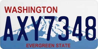 WA license plate AXY7348