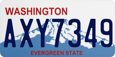 WA license plate AXY7349