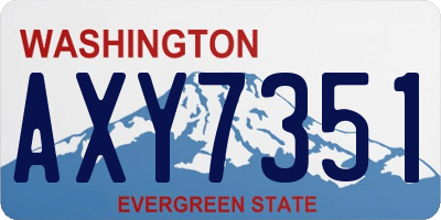 WA license plate AXY7351