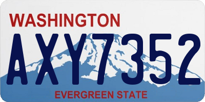 WA license plate AXY7352