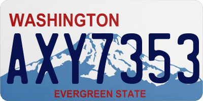WA license plate AXY7353