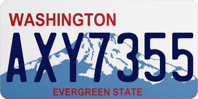 WA license plate AXY7355