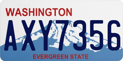 WA license plate AXY7356