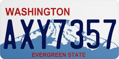 WA license plate AXY7357
