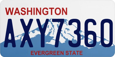 WA license plate AXY7360