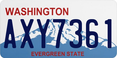 WA license plate AXY7361