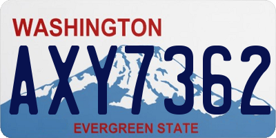 WA license plate AXY7362