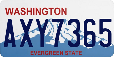 WA license plate AXY7365