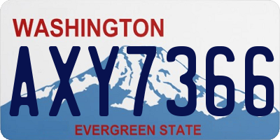 WA license plate AXY7366