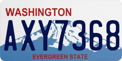 WA license plate AXY7368