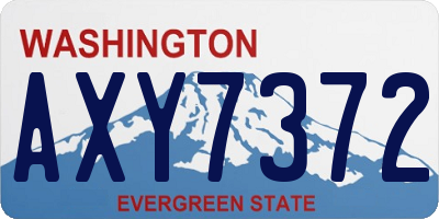 WA license plate AXY7372