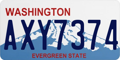 WA license plate AXY7374