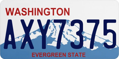 WA license plate AXY7375